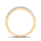 10kt Yellow Gold Womens Round Diamond Wedding Contoured Band 1/6 Cttw