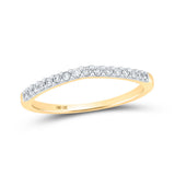 10kt Yellow Gold Womens Round Diamond Wedding Contoured Band 1/6 Cttw