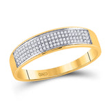 10kt Yellow Gold His Hers Round Diamond Cluster Matching Wedding Set 1/2 Cttw