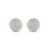 10kt Yellow Gold Round Diamond Cluster Earrings 1/5 Cttw