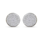10kt Yellow Gold Round Diamond Circle Cluster Stud Earrings 5/8 Cttw