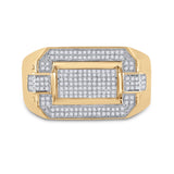 10kt Yellow Gold Mens Round Diamond Fashion Ring 1/3 Cttw