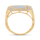 10kt Yellow Gold Mens Round Diamond Fashion Ring 1/3 Cttw