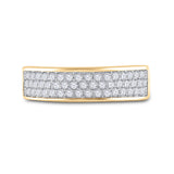 10kt Yellow Gold Womens Round Diamond Pave Band Ring 1/2 Cttw