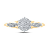 10kt Yellow Gold Womens Round Diamond Cluster Ring 1/5 Cttw