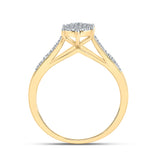 10kt Yellow Gold Womens Round Diamond Cluster Ring 1/5 Cttw
