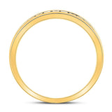 14kt Yellow Gold Womens Round Diamond Single Row Comfort Wedding Band 1/4 Cttw