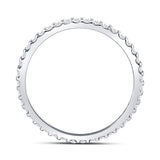 14kt White Gold Womens Round Diamond Eternity Wedding Band 1/2 Cttw
