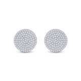 10kt Yellow Gold Womens Round Diamond Circle Cluster Earrings 1/3 Cttw