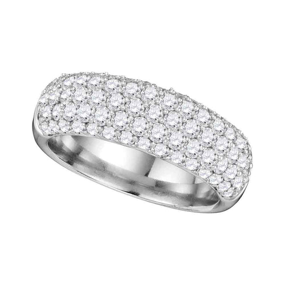 14kt White Gold Womens Round Diamond Pave Composite Band Ring 1-5/8 Cttw