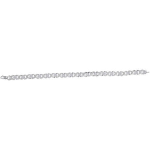 10kt White Gold Womens Round Diamond XOXO Bracelet 1 Cttw
