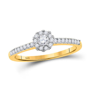 10kt Yellow Gold Round Diamond Solitaire Bridal Wedding Engagement Ring 1/3 Cttw