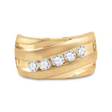 10kt Yellow Gold Mens Round Diamond Wedding Anniversary Band Ring 1 Cttw