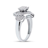 Sterling Silver Womens Round Diamond Fashion Ring 1/3 Cttw