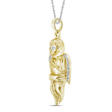 10kt Yellow Gold Mens Round Diamond Angel Charm Pendant 1/20 Cttw