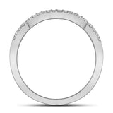 14kt White Gold Princess Diamond Bridal Wedding Ring Band Set 1/3 Cttw