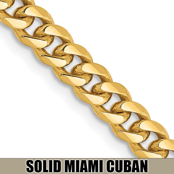 Solid Miami Cuban Gold Chains